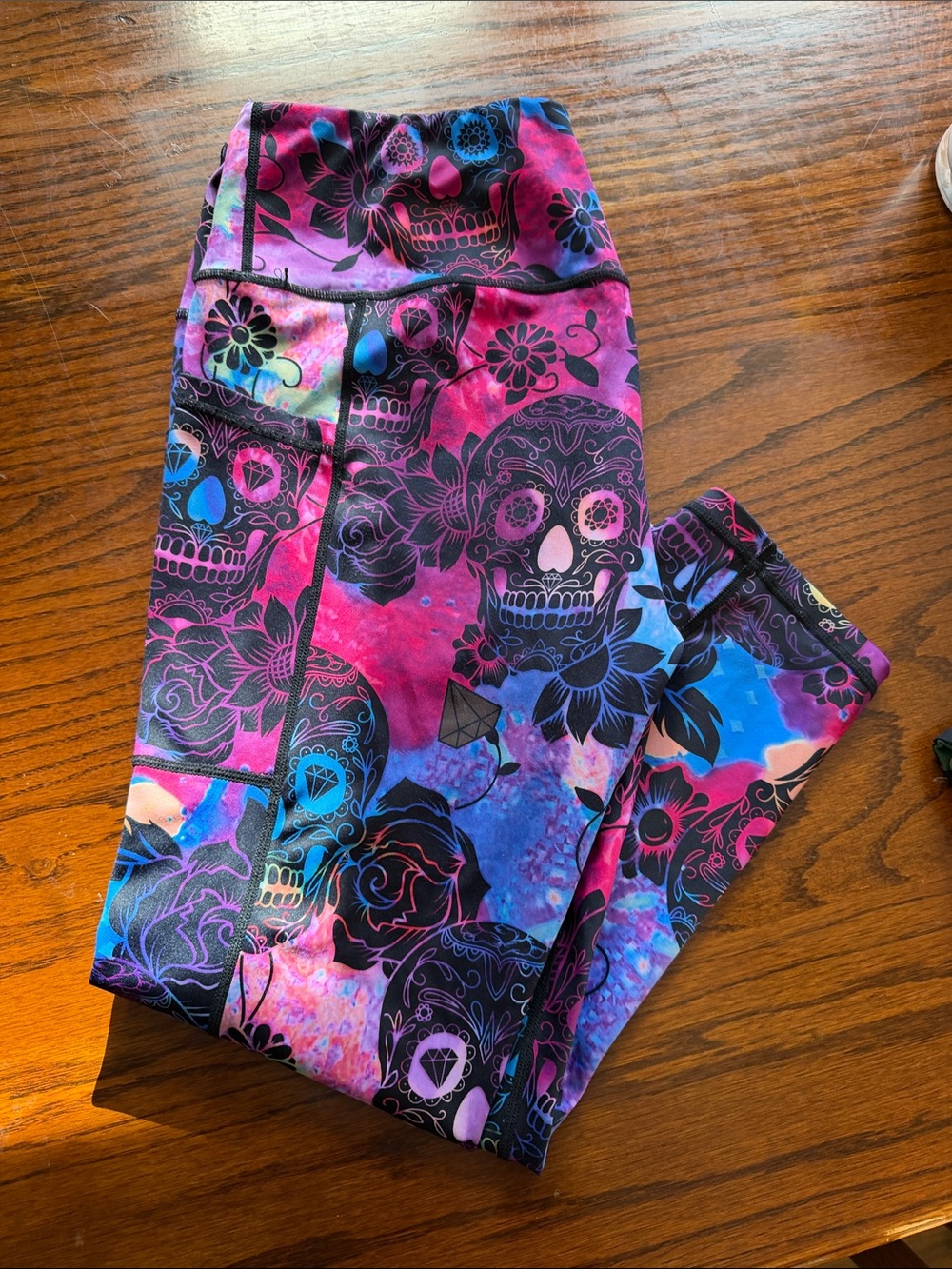Constantly Varied Gear Pink & Blue Sugar Skull Capris